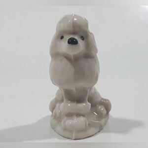 Vintage Wade England Red Rose Tea White Poodle Dog Figurine